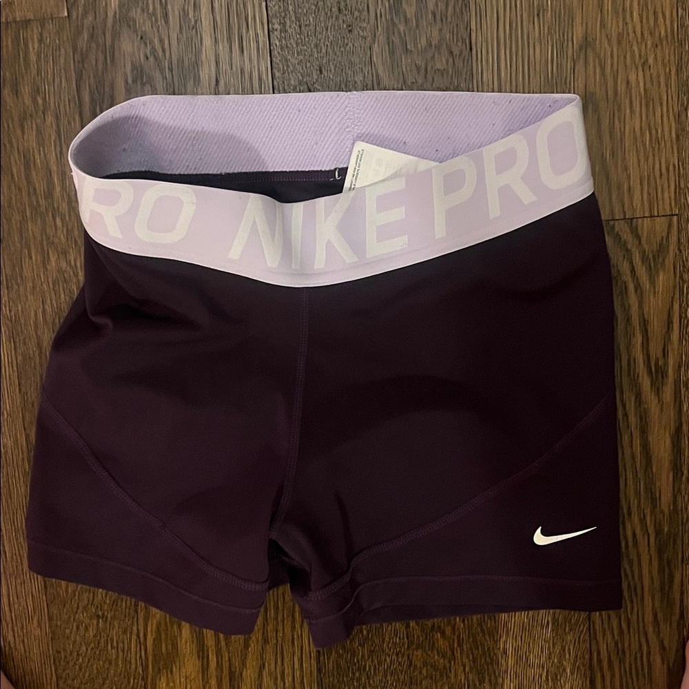 Nike Women's Dark Purple Pro Athletic Shorts